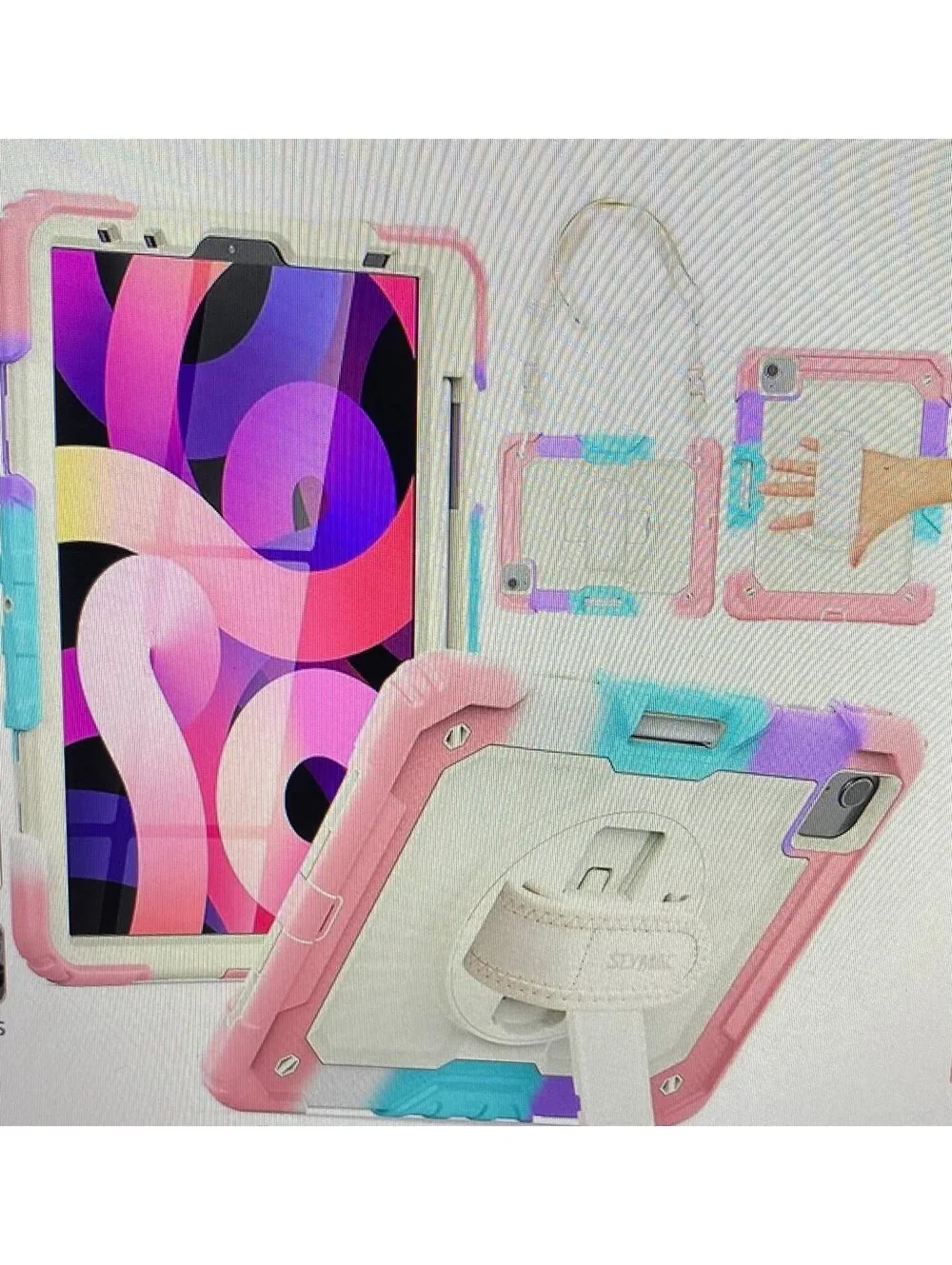 Seymac Case for iPad Air 5th/4th Generation 10.9” Colorful Pink